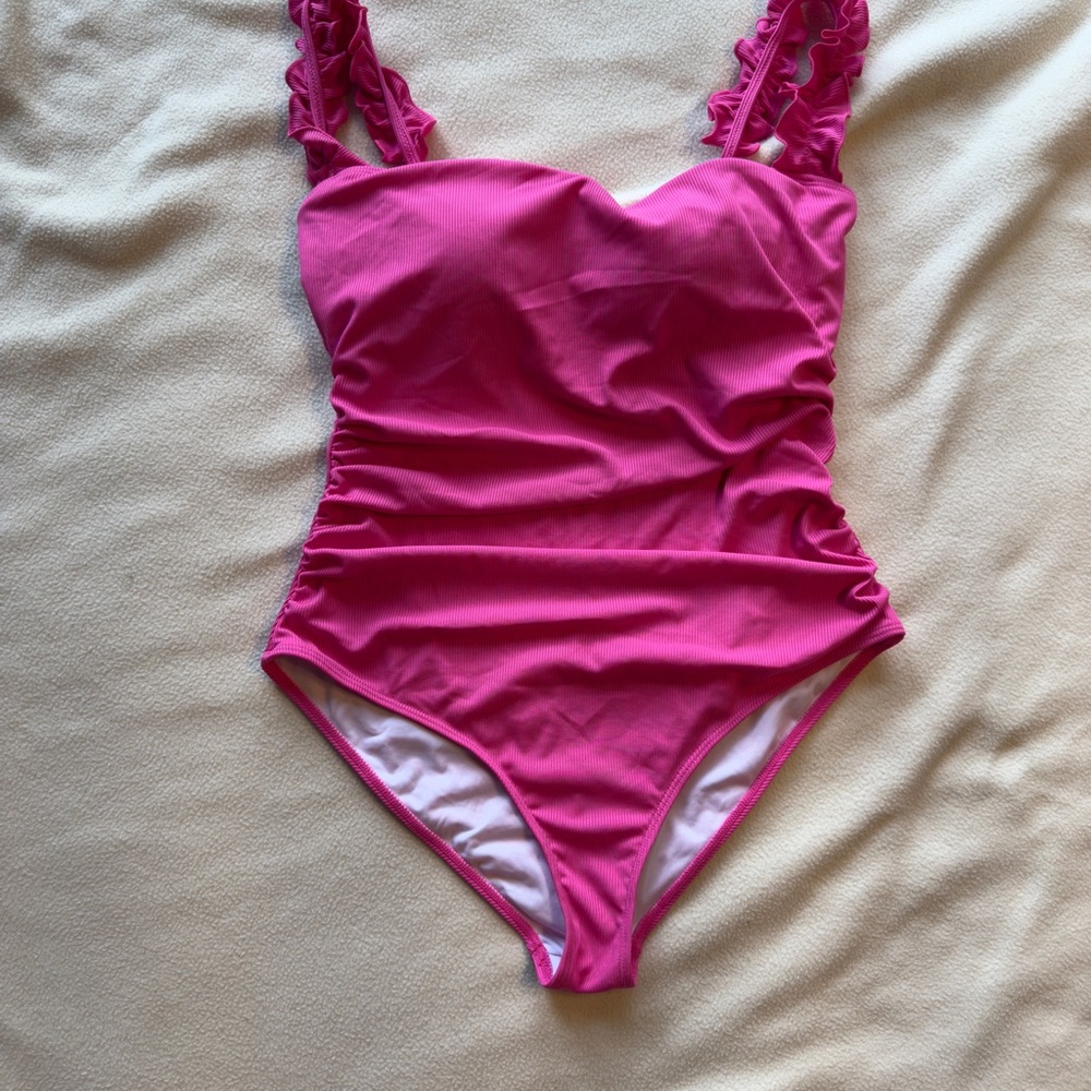 Pink Ruffled One-Piece Swimsuit
